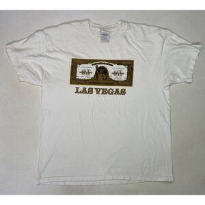 VINTAGE Las Vegas One Million Dollar Graphic T-shirt Men XL White Short Sleeve